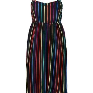 NWT Torrid Sz 1 Rainbow Midi Dress